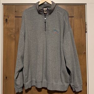 Tommy Bahama Relax 1/4 Zip Cotton Pullover Sweatshirt Mens 2XB Embroidered Logo